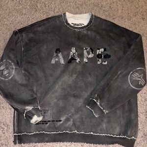 Aape-by-a-bathing-ape Men's Grey and Black Sweatshirt